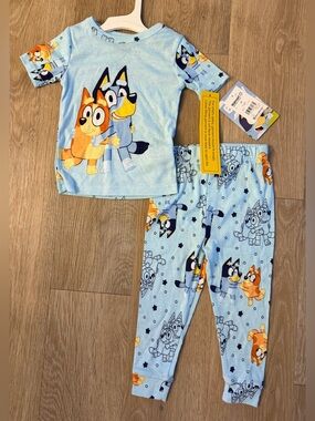 (NWT) Bluey Boy's Size 2T Blue 100% Cotton Short Sleeve Pajama Set